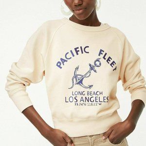 J. Crew Cream Sweatshirt with Navy Print small anchor